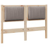 Cabecero tapizado Marrón 120 cm Madera de Pino Sólido y Tela 2