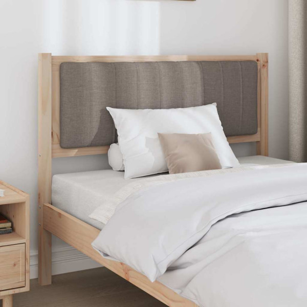 Cabecero tapizado Marrón 100 cm Madera de Pino Sólido y Tela M 3