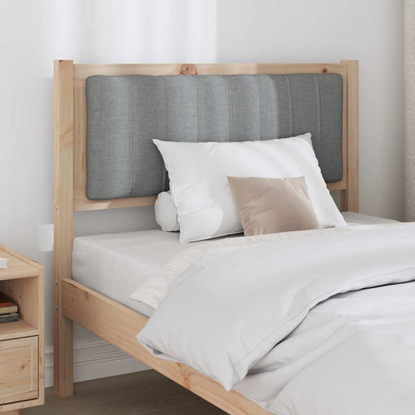 Cabecero tapizado Marrón 90 cm Madera de Pino Sólido y Tela M 3