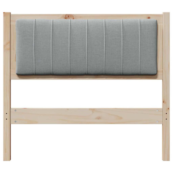 Cabecero tapizado Marrón 90 cm Madera de Pino Sólido y Tela M 4