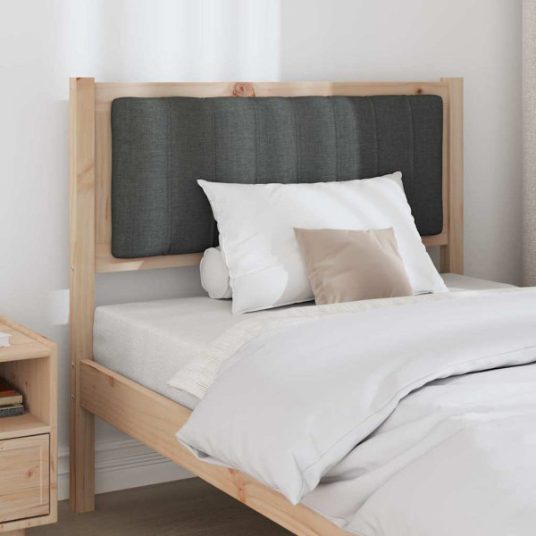 Cabecero tapizado Marrón 90 cm Madera de Pino Sólido y Tela M 3