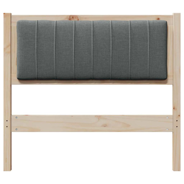 Cabecero tapizado Marrón 90 cm Madera de Pino Sólido y Tela M 4