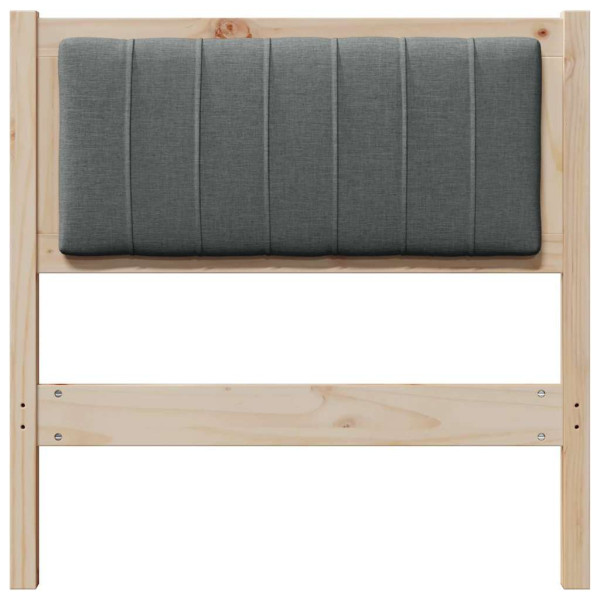 Cabecero tapizado Marrón 80 cm Madera de Pino Sólido y Tela M 4