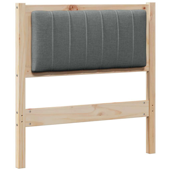 Cabecero tapizado Marrón 75 cm Madera de Pino Sólido y Tela M 2