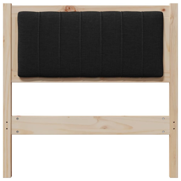 Cabecero tapizado Marrón 75 cm Madera de Pino Sólido y Tela M 4