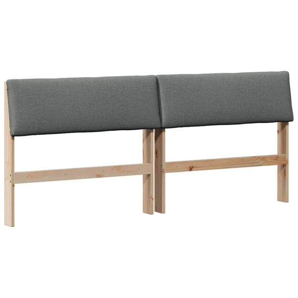 Cabecero tapizado Gris oscuro 200 cm Madera de pino macizo M 2