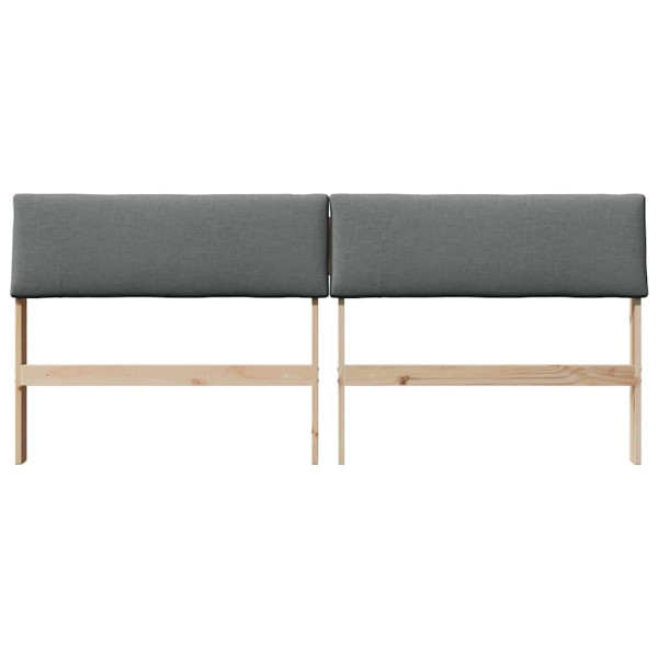 Cabecero tapizado Gris oscuro 200 cm Madera de pino macizo M 4