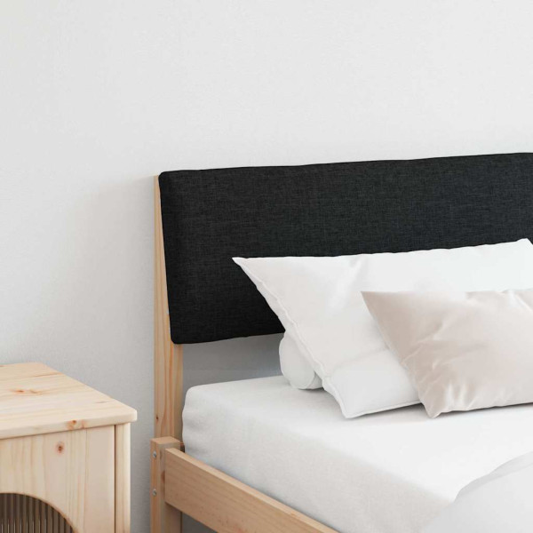 Cabecero tapizado Negro 200 cm Madera de pino macizo D