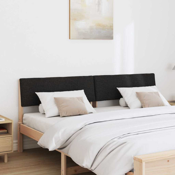 Cabecero tapizado Negro 200 cm Madera de pino macizo M 3