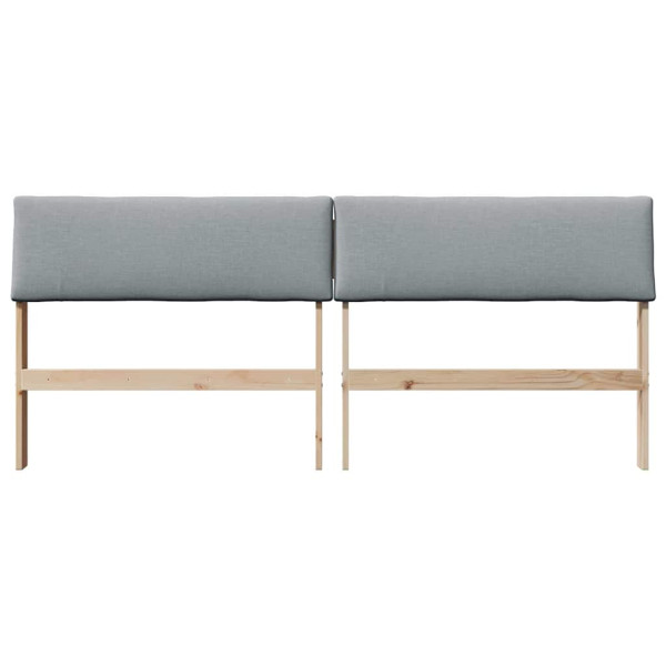Cabecero tapizado Gris Claro 180 cm Madera de pino macizo M 4