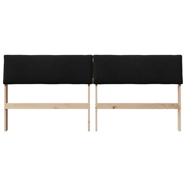 Cabecero tapizado Negro 180 cm Madera de pino macizo M 4