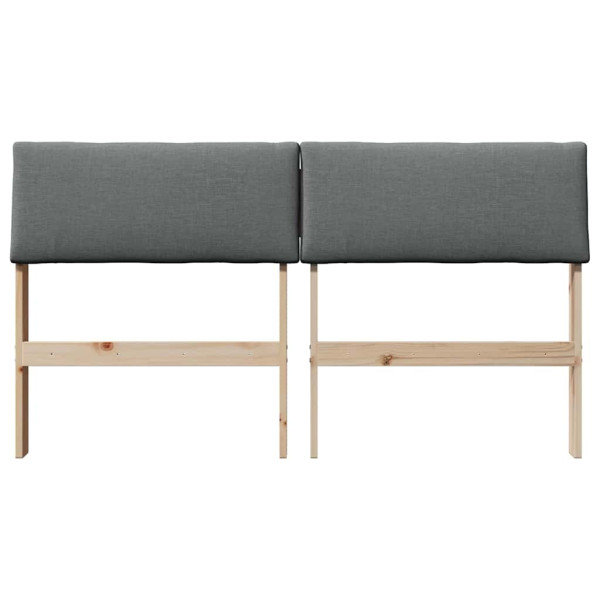 Cabecero tapizado Gris oscuro 150 cm Madera de pino macizo M 4