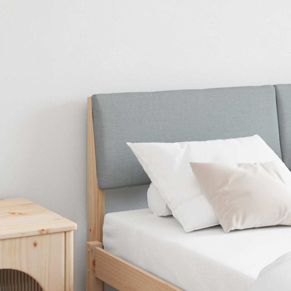 Cabecero tapizado Gris Claro 140 cm Madera de pino macizo D