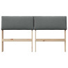 Cabecero tapizado Gris oscuro 135 cm Madera de pino macizo 4