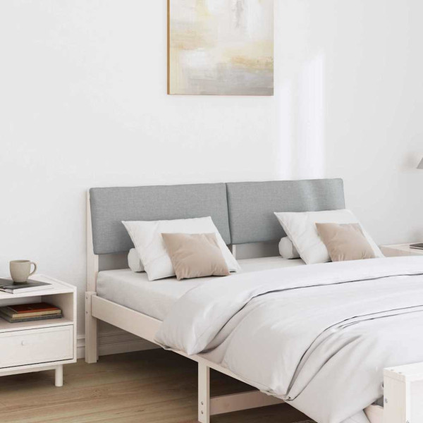 Cabecero tapizado Gris Claro 135 cm Madera de pino macizo M 3