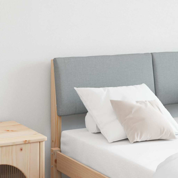 Cabecero tapizado Gris Claro 120 cm Madera de pino macizo D