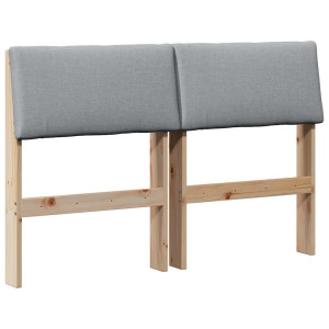 Cabecero tapizado Gris Claro 120 cm Madera de pino macizo H