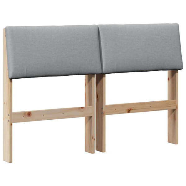 Cabecero tapizado Gris Claro 120 cm Madera de pino macizo M 2