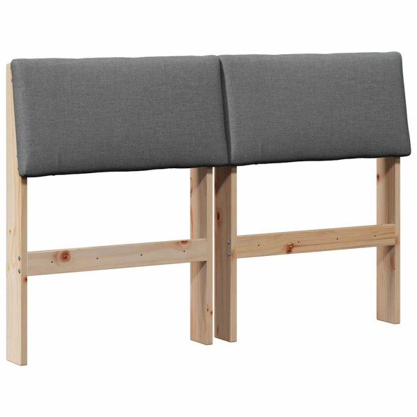 Cabecero tapizado Gris oscuro 120 cm Madera de pino macizo M 2