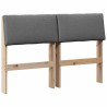 Cabecero tapizado Gris oscuro 120 cm Madera de pino macizo 2