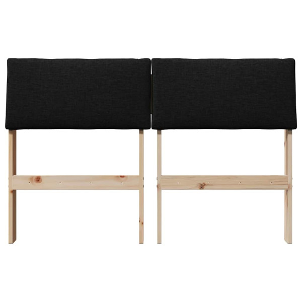 Cabecero tapizado Negro 120 cm Madera de pino macizo M 4