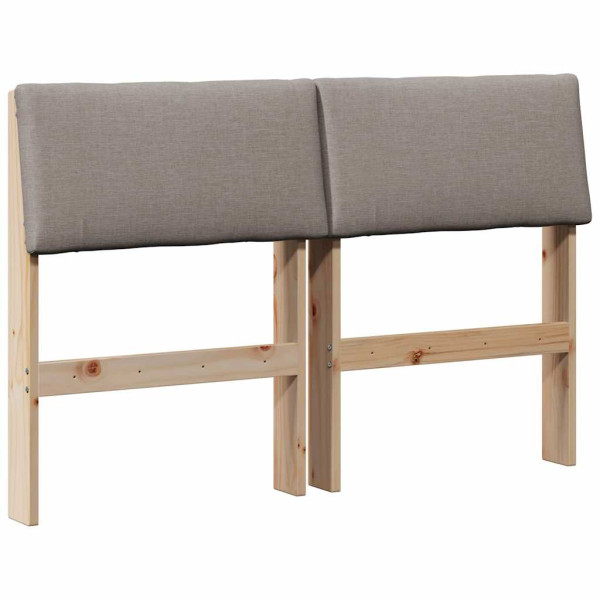 Cabecero tapizado Taupé 120 cm Madera de pino macizo M 2