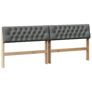 Cabecero tapizado Gris oscuro 200 cm Madera de pino macizo H