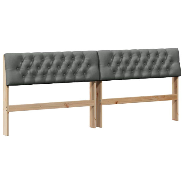 Cabecero tapizado Gris oscuro 200 cm Madera de pino macizo M 2
