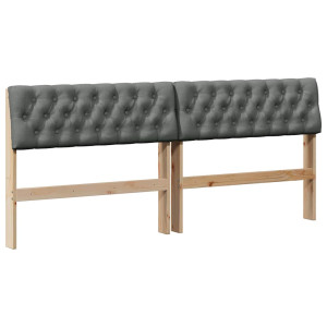 Cabecero tapizado Gris oscuro 180 cm Madera de pino macizo H
