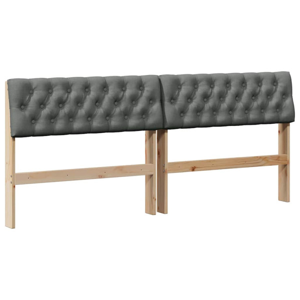 Cabecero tapizado Gris oscuro 180 cm Madera de pino macizo M 2