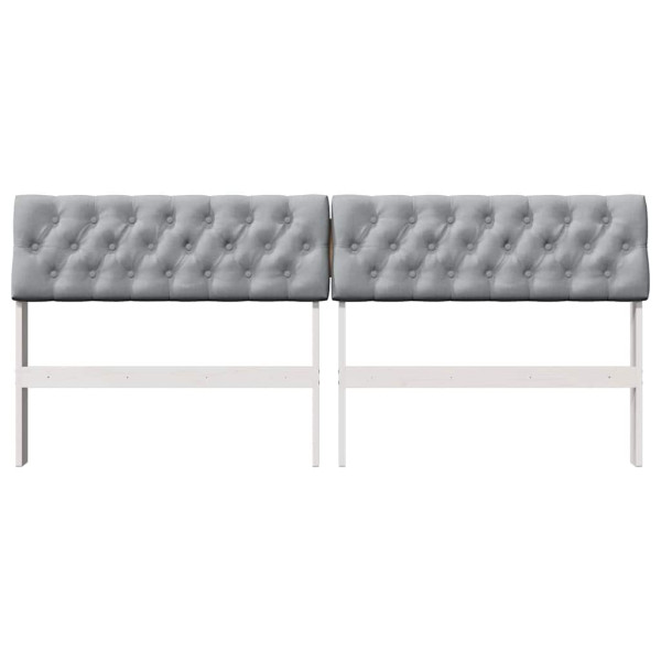 Cabecero tapizado Gris Claro 180 cm Madera de pino macizo M 4