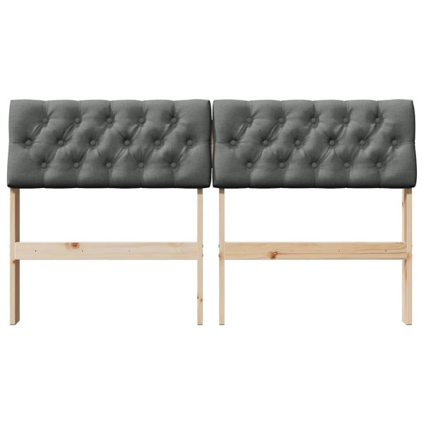 Cabecero tapizado Gris oscuro 160 cm Madera de pino macizo M 4