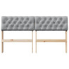 Cabecero tapizado Gris Claro 140 cm Madera de pino macizo 4