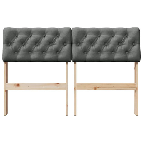 Cabecero tapizado Gris oscuro 120 cm Madera de pino macizo M 4