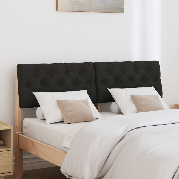 Cabecero tapizado Negro 120 cm Madera de pino macizo M 3