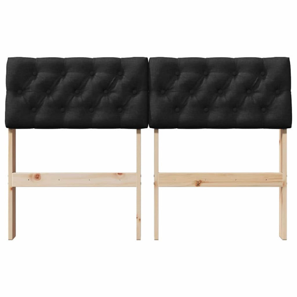 Cabecero tapizado Negro 120 cm Madera de pino macizo M 4