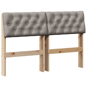 Cabecero tapizado Taupé 120 cm Madera de pino macizo H