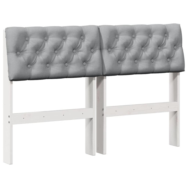 Cabecero tapizado Gris Claro 120 cm Madera de pino macizo M 2