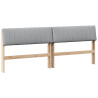 Cabecero tapizado Gris Claro 200 cm Madera de pino macizo 2