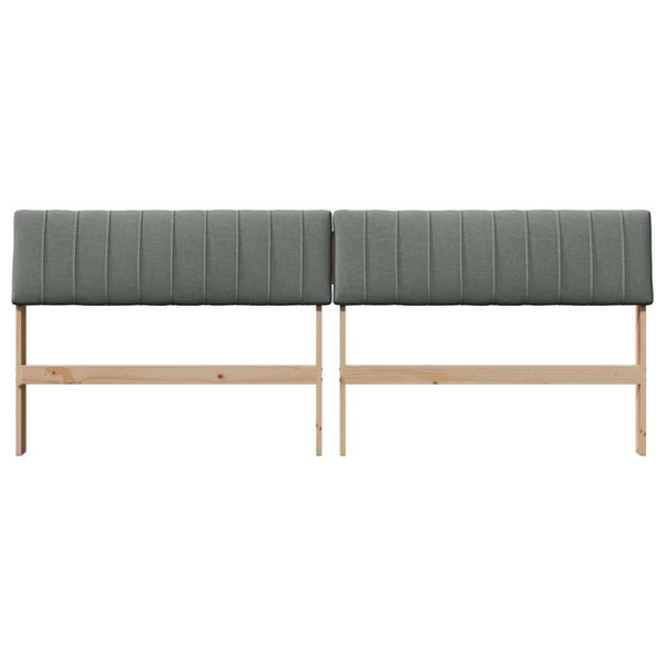 Cabecero tapizado Gris oscuro 200 cm Madera de pino macizo M 4