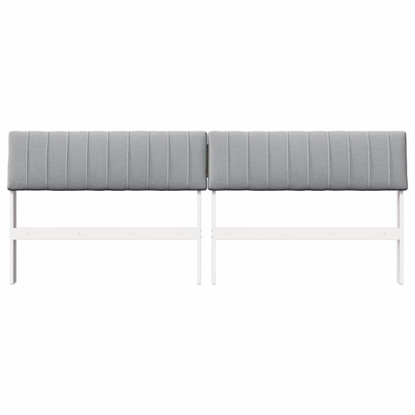 Cabecero tapizado Gris Claro 200 cm Madera de pino macizo M 4