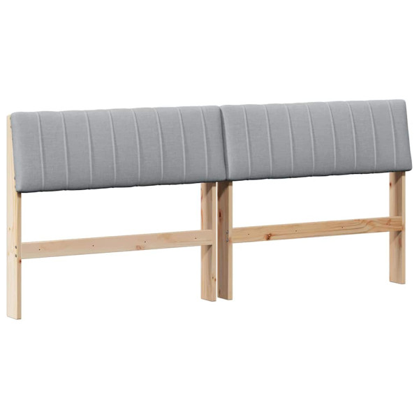Cabecero tapizado Gris Claro 180 cm Madera de pino macizo M 2
