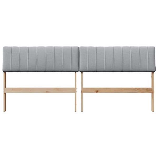 Cabecero tapizado Gris Claro 180 cm Madera de pino macizo M 4