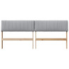 Cabecero tapizado Gris Claro 180 cm Madera de pino macizo 4