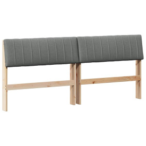 Cabecero tapizado Gris oscuro 180 cm Madera de pino macizo H