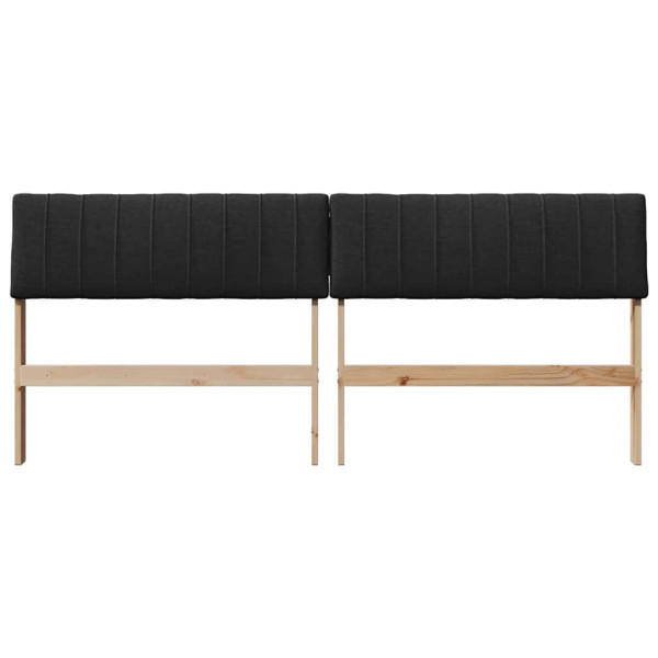 Cabecero tapizado Negro 180 cm Madera de pino macizo M 4