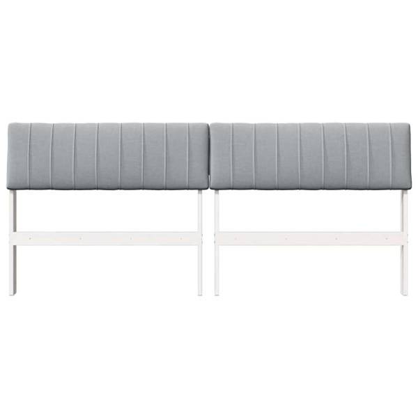 Cabecero tapizado Gris Claro 180 cm Madera de pino macizo M 4