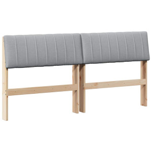 Cabecero tapizado Gris Claro 160 cm Madera de pino macizo H