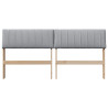 Cabecero tapizado Gris Claro 160 cm Madera de pino macizo 4