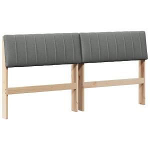 Cabecero tapizado Gris oscuro 160 cm Madera de pino macizo H